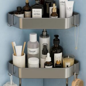 Wall-Mounted Stainless Steel Shelf with Towel Holder & Hooks – Chrome Finish Bathroom Organizer for Home & Hotel (Set of 2 Bath Shelves)