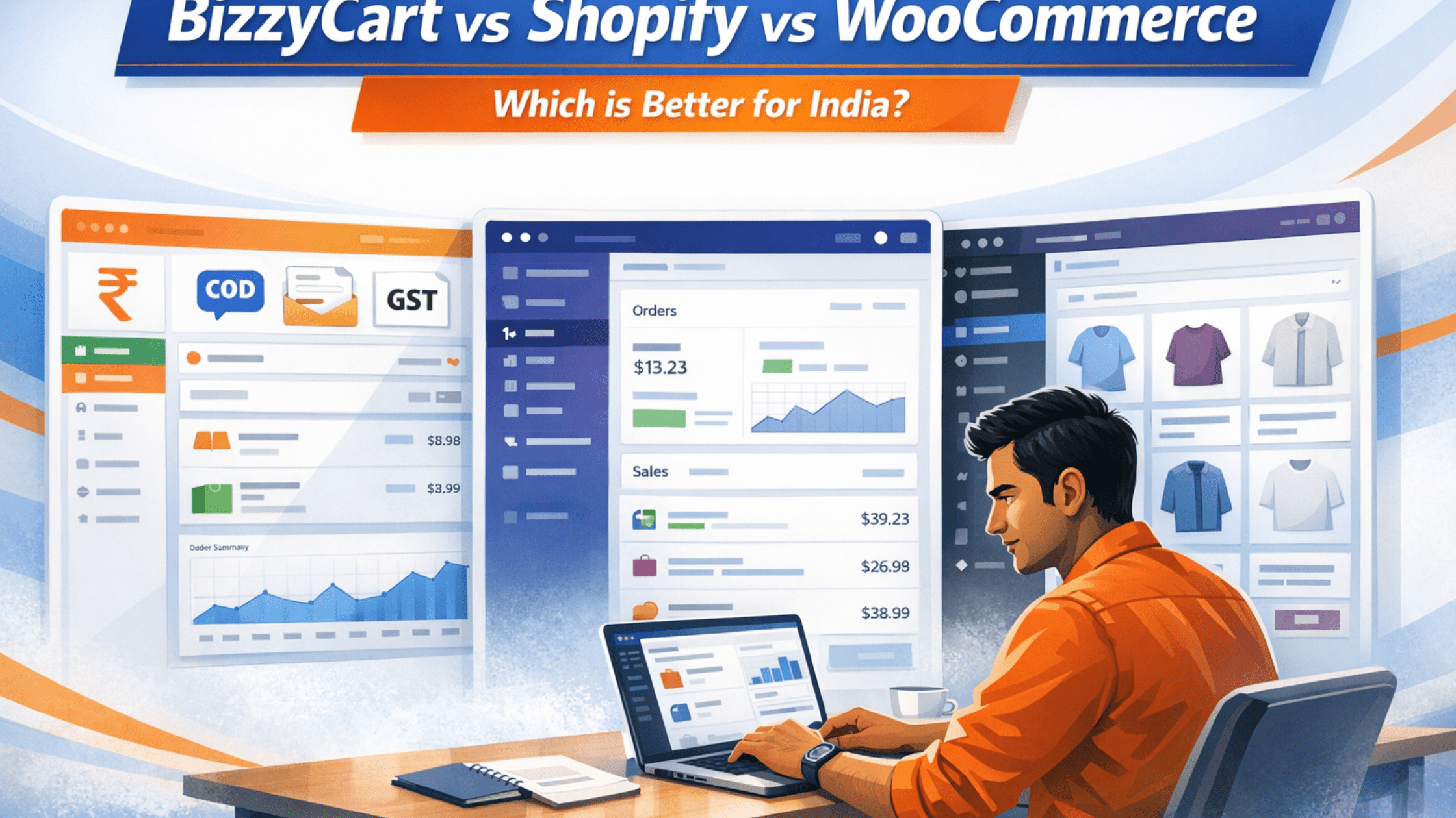 BizzyCart vs Shopify vs WooCommerce