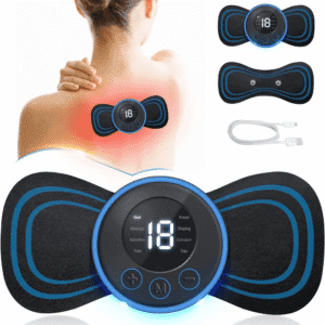 Portable Mini TENS Unit EMS Muscle Stimulator for Neck Back Shoulder Pain Relief Rechargeable Electric Massager with 8 Modes