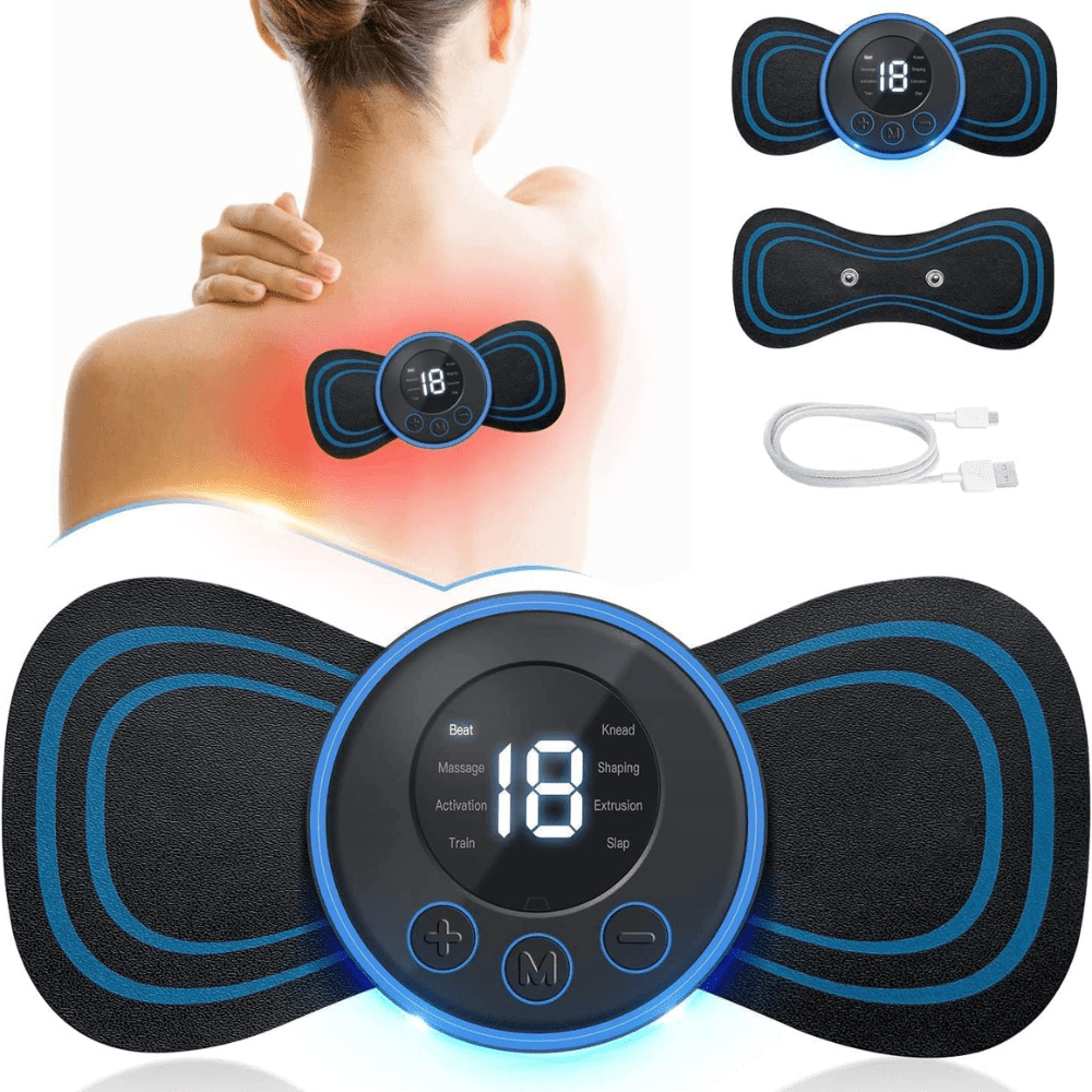 Portable Mini TENS Unit EMS Muscle Stimulator for Neck Back Shoulder Pain Relief Rechargeable Electric Massager with 8 Modes