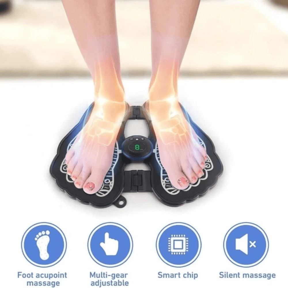 Foot Massager – Yogimooni Wireless EMS Massage Machine | Rechargeable, Portable & Foldable Design | 8 Modes & 19 Intensity Levels for Ultimate Pain Relief - Image 2