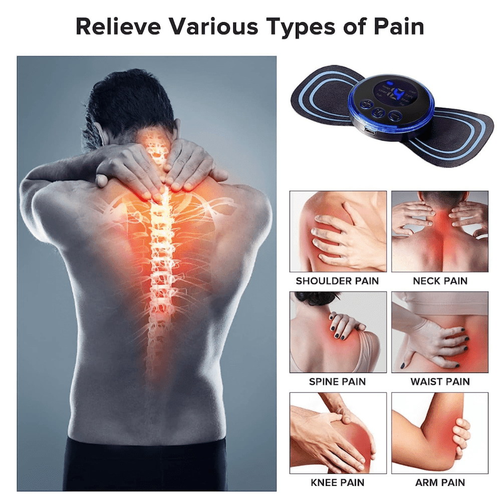 Portable Mini TENS Unit EMS Muscle Stimulator for Neck Back Shoulder Pain Relief Rechargeable Electric Massager with 8 Modes - Image 2