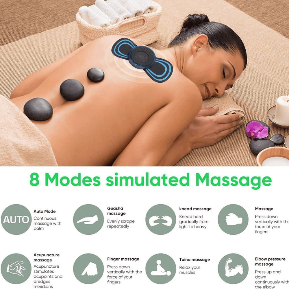 Portable Mini TENS Unit EMS Muscle Stimulator for Neck Back Shoulder Pain Relief Rechargeable Electric Massager with 8 Modes - Image 4