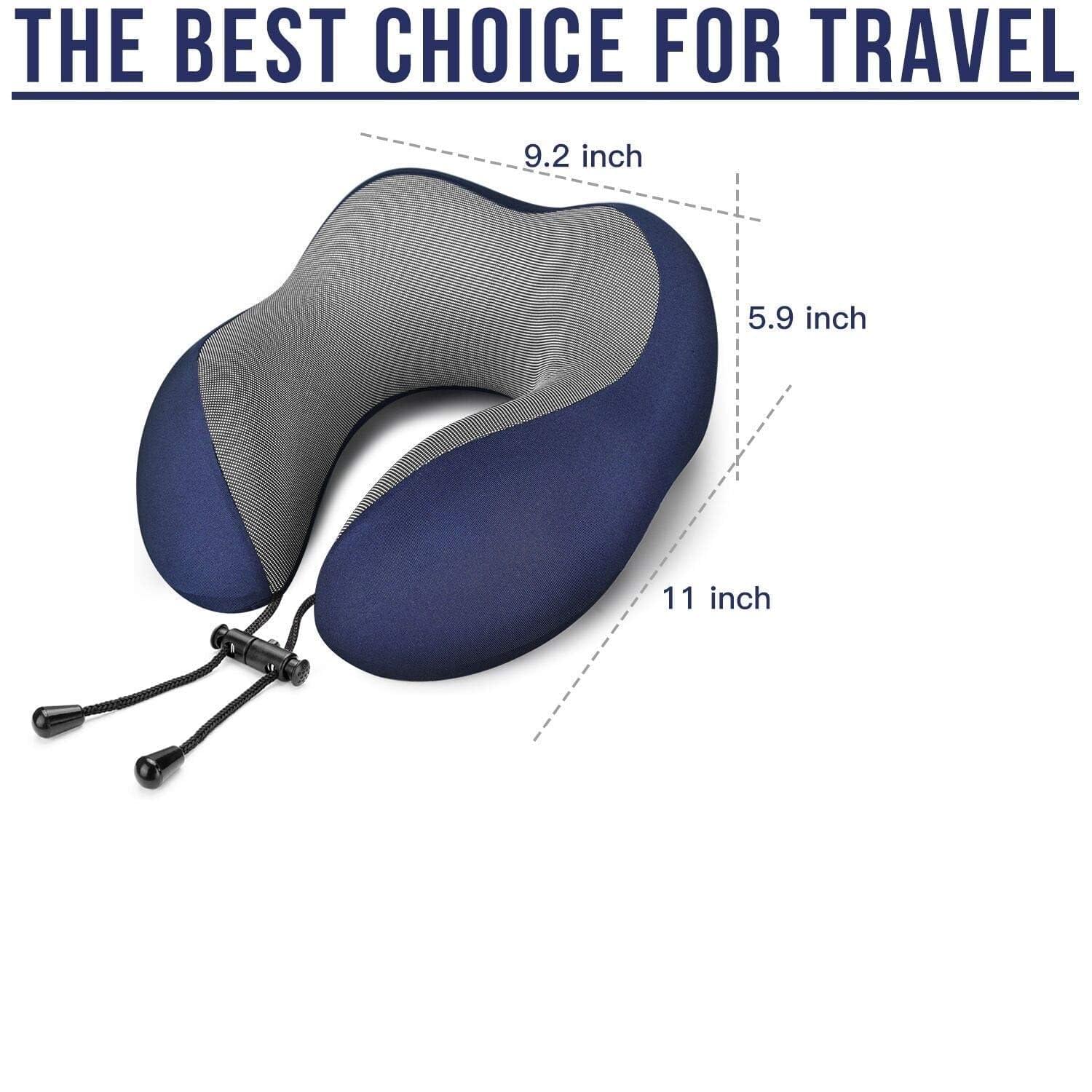 Neck Pillow for Travel – Memory Foam Travel Pillow for Flights, Train & Car – Neck Support Pillow for Sleeping – Travel Accessories for Men & Women - Image 2